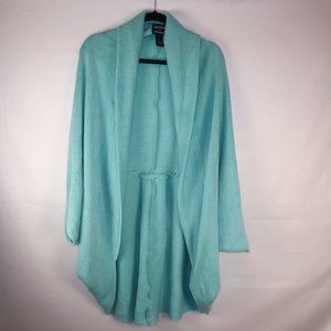 Layers by Lizden Marvelush Turquoise Knit Cocoon Hem Cardigan Women's Size XL/1X